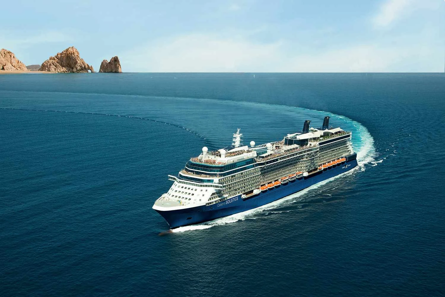 Celebrity cruise ship at sea