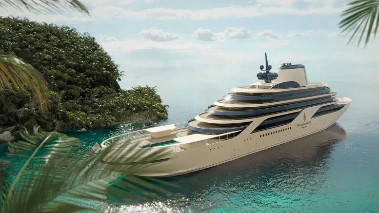 Four Seasons yacht at sea