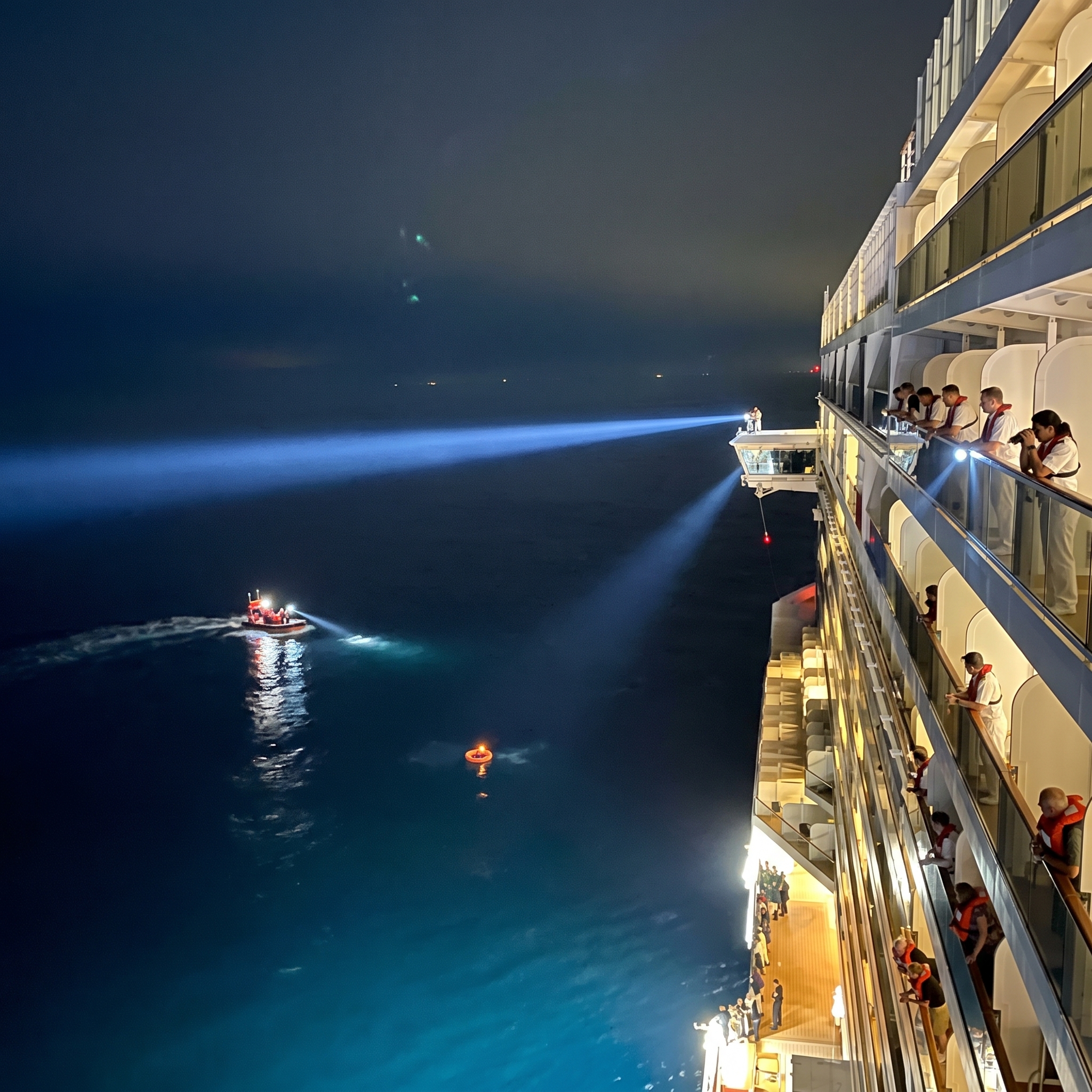 Cruise ship railing where overboard incidents occur